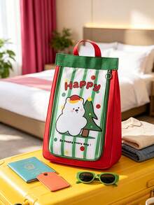 6/1pc Portable Travel Shoe Bag, Handheld Shoe Storage Bag, Double Layer Large Capacity Dust-Proof Shoe Storage Bag, Suitable For Luggage, Business Trip, Vacation, Cute Pattern Shoe Storage Bag - Multicolor - View 10