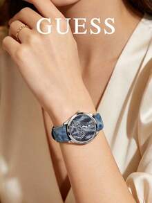 GUESS Women's Quartz Watch With Full Rhinestone Triangular Dial, Rose Gold Milanese Mesh Band, Luxury Party Wristwatch - one-size - View 7