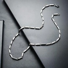 Men's Stainless Steel Bamboo Joint Rhombus Necklace, Versatile Collarbone Chain Sweater Chain Accessory - Chain - View 6