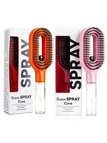 2-In-1 Spray Styling Comb, Water Mist Spray Comb With Built-In Water Tank, Soft And Flexible Bristles, Dry And Wet Use Styling Spray Comb, Suitable For Curly, Straight And Wavy Hair - Multicolor - View 31