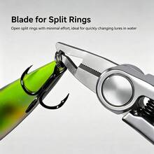 1pc Fishing Pliers, Micro Fishing Pliers With Anti-Loss Lanyard, Fly Fishing Multi-Function Fishing Scissors, Anti-Loss Rope, Stainless Steel Micro Mini Portable Open Ring Pliers - Micro-tweezers - View 4