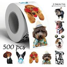 500pcs Asymmetrical Dog Shaped Doodle Stickers, 2 Styles Available, 1 Inch, Waterproof Seal Labels For Envelopes, Magazines, Phone Cases, Cups, Computers, Scrapbooking, Party Favors, Gift Wrapping, PVC Stickers School Supplies - Alien Dog - View 6