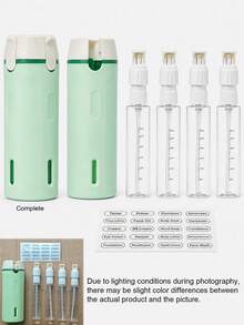 1 set perlengkapan mandi portabel 4-in-1, termasuk 4 botol dispenser isi ulang 30ml dan kotak penyimpanan sampo/lotion portabel, cocok untuk liburan dan perjalanan bisnis. - beraneka warna - View 8