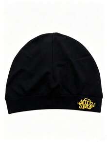 Solid Color Letter Street Style Nylon Embroidered Skull Beanie, All Season Spring Autumn Knit Hat, Outdoor Running Soft High Elastic Knit Hat - S - View 4