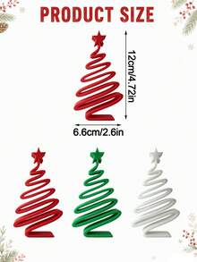 Tabletop Christmas Tree Decor, 3Pcs Mini Spiral Xmas Tree Figurine, Small Minimalist Christmas Ornament For Home Shelf Desk Table Centerpiece, Winter Holiday Party Indoor Decoration, Gift For Her - Christmas Tree Ornament - View 4