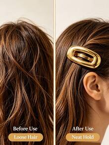 Oval Hollow Hair Clip, Back Of Head Claw Clip, Half-Up Hair Accessory, Multi-Functional Hair Accessory, Suitable For Daily Use And Travel - Multicolor - View 5