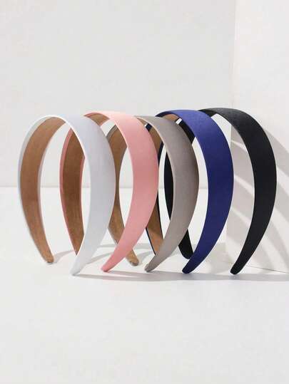 2pcs Casual Versatile Solid Color Wide Headbands, Hair Band, Makeup, Hair Hoop, Hairband For Women, Autumn Outfits, Head Piece, Home, Hair Accessories