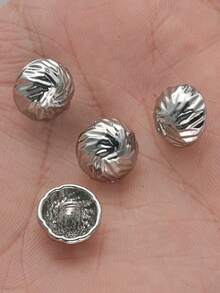 10pcs/Pack Textured Wrinkled Half-Sphere Asymmetrical Metal Buttons, Decorative Hand-Sewn Buttons For Shirts, Cardigans, Dresses, Sweaters, Jackets, DIY Bags, Clothing Sewing, Home Craft Tools Accessories - Multicolor - View 10