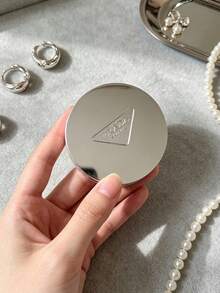 Prada Compact Makeup Mirror Collection, Golden Round Mirror And Silver Triangle‑Shaped Hand Mirror, Portable And Durable, Travel‑Friendly, For Personal Use And Gift Giving - Silver - View 5