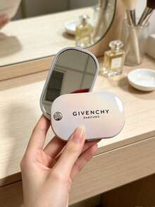 Givenchy Parfums Square Portable Handheld Travel Makeup Mirror With 4G Logo Compact Pocket Cosmetic Mirror For Daily Touch‑Up Elegant Women Holiday Gift - White - View 9