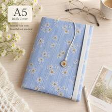 1 Buah Sampul Buku Motif Bunga Daisy Biru Timbul Ukuran A5 A6, Sampul Buku Catatan Kain Lembut yang Dapat Diatur dengan Hiasan Bunga Daisy, Pelindung Dekoratif yang Dapat Digunakan Kembali untuk Jurnal Perjalanan, Buku Harian Kerajinan Tangan - Bunga Daisy Biru - View 11