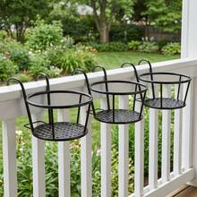 2pcs Iron Hanging Flower Pot Rack With Hooks, Hanging Plant Stand, Flower Pot Storage Accessory, Floral Display Rack, Iron Art Small Flower Stand, Living Room, Balcony, Floor Standing Pothos Flower Pot Rack - A - View 4