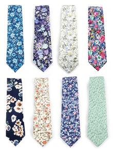 ZONFAZ 1pc Men Fashion Ditsy Floral Printed Tie, 2.4-2.6 Inch Width, Soft Skin-Friendly Material, Suitable For Weddings, Parties, Dates And Other Occasions Men Necktie - Multicolor - View 9