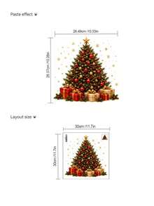 1pc Multi-Style Christmas Decoration, Creative Christmas Tree Wall Sticker, Letter & Snowflake Decor, Penguin Stacked Design, PVC Self-Adhesive Removable Wall Decal, Suitable For Bedroom, Living Room, Stair Corner, Dining Room, Bathroom, Home Wall Decor, Switch Decoration - Multiple Styles - View 9