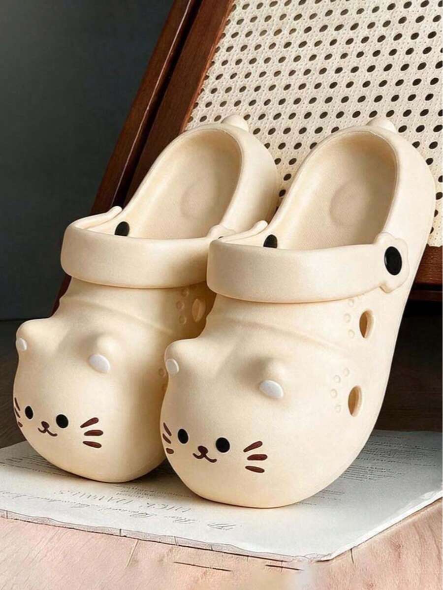 2026 Summer New Fun 3D Perforated EVA Women's Closed-Toe Soft Sole Comfortable Casual Versatile Beach Sandals For Home And Outdoor Wear - Yellow - View 1
