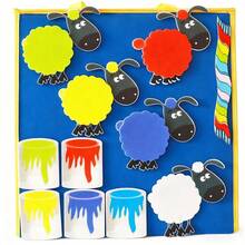 hoojojo 17Pcs Blue Sheep Felt Story Set, Montessori Teaching Aids, Color Sorting Game, English Reading Storytelling Props, Classroom Learning Supplies, Teacher Teaching Aids, Parent-Child Interactive Game - Multicolor - View 12