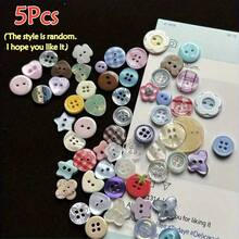 5pcs/10pcs/15pcs/20pcs/30pcs High Gloss Colorful Resin Buttons, DIY Craft Decorative Beads Accessories, Cute Buttons - Multicolor - View 14