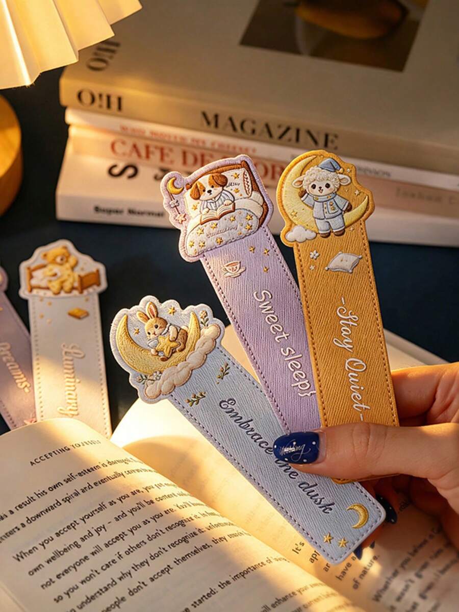 10pcs Tomato Sauce Goodnight Cute Pet Series Healing Cute Animal Fabric Embroidery Book Page Clips Planner Decoration Bookmarks - A - View 1