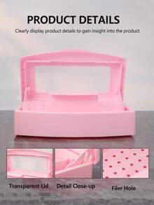 1pc Nail Tool Disinfection Box, Plastic Disinfection Tray, Plastic Cleaning Disinfection Box Storage Organizer, Suitable For Nails, Tweezers, Eyelash Extensions, Hair Salon, Spa Center And Nail Clippers And Other Tools. - Multicolor - View 2