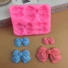 Bow Silicone Mold DIY Handmade Candle Aromatherapy Plaster Soap Silicone Mold - Pink - View 3