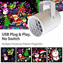 جهاز عرض LED متعدد الوظائف يعمل بالطاقة USB لعيد الميلاد، ضوء عرض LED لعيد الميلاد، ذراع قابلة للتعديل، مع 16 نمط عيد الميلاد - تصميم دوار ديناميكي، مناسب لديكور عيد الميلاد الداخلي والخارجي، الحفلات، هدية عيد الميلاد - تصميم عيد الميلاد - مشاهدة 11