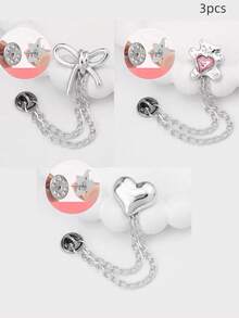1/3/5pcs Multi-Functional Plastic & Metal Clothing And Trouser Leg Clips, Star-Shaped, Heart-Shaped, And Bow-Knot Faux Pearl Design, Non-Slip Pant Length Adjuster, Prevents Trouser Legs From Dragging On The Ground, Suitable For Jeans, - Multicolor - View 19