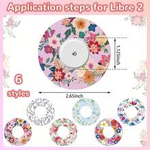 18/6/2PCS Weewooday Adhesive Patch With Flowers CGM Patches Waterproof CGM Covers Sweatproof Colored Sensor Continuous Glucose Monitor Protection Cover For Women - View 9