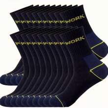 20 Pairs Men's Work Socks, Thick Wear-Resistant Labor Protection Socks, Sweat-Absorbent Multi-Function Set, Durable Long Socks For Construction Site - Multicolor - View 4