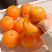 1pc Orange Squeeze Toy, Super Soft TPR Slow Rebound Stress Relief Toy, Back To School Season Pressure Release Toy, Soothe Mood, Relieve Daily Stress, Practical Hand Training Toy, Suitable For Daily Use - Orange - View 3