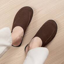 Sepatu Loafer Pasangan Terlaris, Sandal Kulit Pria, Sandal Tertutup untuk Musim Panas dan Aktivitas Luar Ruangan - Coklat - View 8