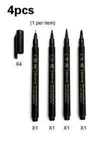 8pcs/4pcs Calligraphy Pen Set, Suitable For Handwriting. Fine And Sharp Tip, Replaceable Black Ink. Flexible Oval-Shaped Pen Body, Lightweight Plastic Material. Perfect For Art Painting, Sketching, Drawing, Illustration, Scrapbooking And Journaling. - A - View 13