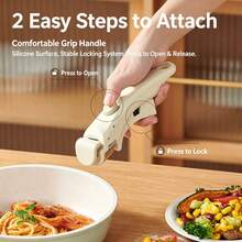 Juego de 5 piezas de utensilios de cocina antiadherentes con mango desmontable, olla y sartén multifunción con mango desmontable, cocción y servicio directo, diseño apilable que ahorra espacio, adecuado para la cocina del hogar - Ver 8