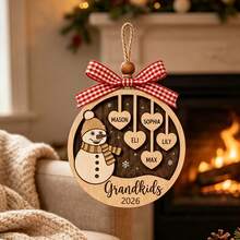 Custom Snowman Name Christmas Ornament, Personalized Family Tree Hanging Decor, Festive Rustic Holiday Style, Customized Heart Name Ornament, Customizable Christmas Keepsake, Family Gift, Christmas Tree Decor 2026, Merry Christmas, Christmas Gift - Style a - View 4