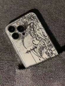 1pc Angel Cross Space Shell Phone Case Compatible With Apple 17, 16 Pro Max, 15/14 Plus, Transparent - Clear - View 2
