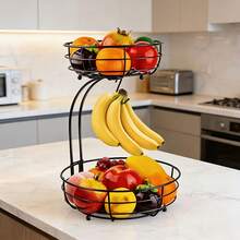 Large Fruit Basket, 2026 Pro Detachable Metal Fruit Plate, Countertop Use, For Holding Fruits, Bread, Vegetables And Snacks - Black - View 7