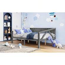 Full Size Daybed Gray - Gray + Solid Wood + Full1 - View 10