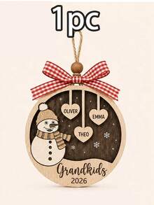 Custom Snowman Name Christmas Ornament, Personalized Family Tree Hanging Decor, Festive Rustic Holiday Style, Customized Heart Name Ornament, Customizable Christmas Keepsake, Family Gift, Christmas Tree Decor 2026, Merry Christmas, Christmas Gift - Style a - View 7