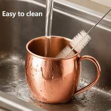 1/2/4pcs Rose Gold Copper Cup With Straw, Large Capacity Mug, Easy To Clean And Store, Suitable For All Seasons, Applicable For Various Cold Drinks, Home Dining Party Drinkware, Christmas Thanksgiving Gift - Rose Gold - View 5