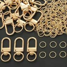 112pcs/150pcs KC Golden DIY Jewelry Making Parts Set, Zinc Alloy Rotating Keychains, Open Jump Rings, U-Shaped Keyrings, Open Rings, Suitable For DIY Keychains, Jewelry Accessories Making, Phone Earphone Chain Connectors, Dog Leashes, Keyring Open Rings, Metal Snap Clasps, Doll Hanging Hooks And Other Accessories - Door Buckle & Jump Ring - View 6