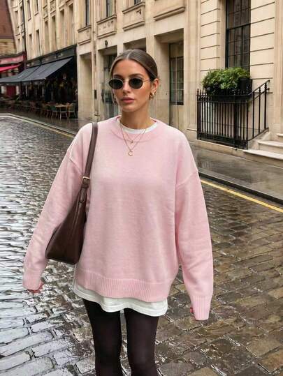 FOR BEAUTY Fall Winter Women Pullovers Y2K Soft Pastel Pink Mock Neck Oversized Loose Chunky Knit Sweater Pullover Tops Aesthetic Streetwear Outfits