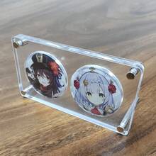 Anime Character Badge Acrylic Display Stand, Suitable For 58mm Badges, Multiple Styles To Choose From, Highly Transparent, Dustproof And Thickened, Can Be Used For Anime Merchandise And Series Badge Display Bricks - Black and White - View 8