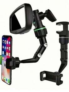 360° Rotatable Adjustable Phone Holder, Space-Saving Car Mount, L-Shaped Design, Firm Grip, Sturdy Structure, Suitable For Various Phones, Back To School Travel Essential, Car Accessory, Camping Essential, Halloween Decoration - One Size Fits All - View 1