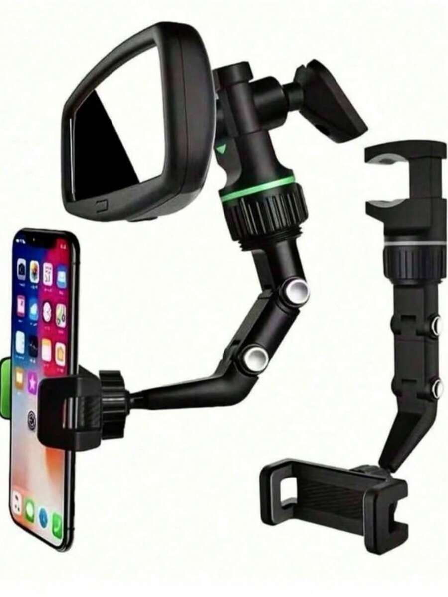 360° Rotatable Adjustable Phone Holder, Space-Saving Car Mount, L-Shaped Design, Firm Grip, Sturdy Structure, Suitable For Various Phones, Back To School Travel Essential, Car Accessory, Camping Essential, Halloween Decoration - One Size Fits All - View 1