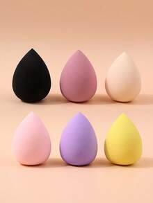 6Pcs Makeup Sponge Set,Multi‑Color Soft Skin‑Friendly Sponges,Elastic Cosmetic Sponges For Foundation, Concealer, Cream Blending - Multicolor - View 3