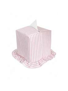 1pc Striped Ruffle Fabric Tissue Box Cover, Washable & Reusable Tissue Storage Bag With Pleated Trim, Dust-Proof Organizer For Bedroom, Bathroom, Car, Desk, Country Style Home Decor - Multicolor - View 12