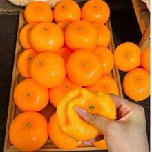 1pc Orange Squeeze Toy, Super Soft TPR Slow Rebound Stress Relief Toy, Back To School Season Pressure Release Toy, Soothe Mood, Relieve Daily Stress, Practical Hand Training Toy, Suitable For Daily Use - Orange - View 2