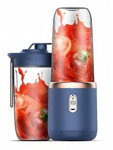 Blender Portabel 2 Buah, Juicer Mini Elektrik USB, Kapasitas 400ml, Dapat Diisi Ulang, Pembuat Smoothie Pribadi Nirkabel, Dilengkapi Gelas Minum Tambahan, Cocok untuk Rumah, Perjalanan, Gym, dan Dapur. Blender untuk Jus Buah dan Sayuran. - MultiWarna - View 13