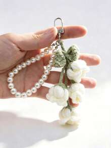 1pc Cute Pearl Chain Keychain, Bohemian Style Creative Design, Women's Backpack Charm, Birthday Gift, Party Favor, Suitable For Women, Teachers, Gift Decoration - Multicolor - View 2