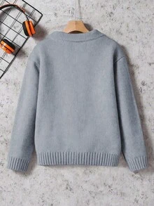 1pc Boys' Fashion Pullover Knit Sweater, Thick Warm Layering Piece For Spring, Autumn, Winter - Multicolor - View 8