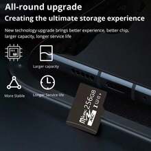1 PC 512GB/256GB/128GB/64GB/32GB/16GB High-Speed Flash TF Card With Adapter - U3 C10 Memory For Tablet, Camera, Mobile Phone, Laptop, PC, Car Audio, Game Console - Aesthetic Memory Card Design | Durable Construction, Memory Cards For Digital Camera - Adapter Set - View 3